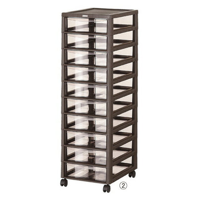 店舗用品店舗運営用品アプロスB4多段収納ケース深型10段ダークブラウンの商品画像