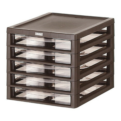 店舗用品店舗運営用品アプロスB4机上収納ケース浅型5段ダークブラウンの商品画像