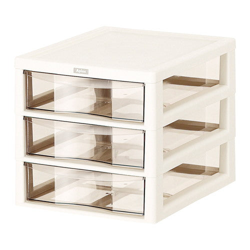 店舗用品店舗運営用品アプロスB4机上収納ケース深型3段アイボリーの商品画像