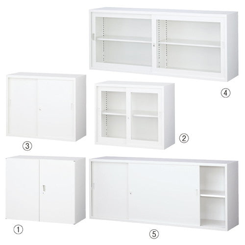 店舗用品店舗運営用品A4書庫H73cm(上置用)ホワイトW88cmスチール両開きの商品画像