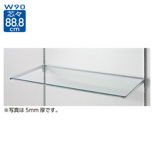 店舗用品システム什器10Rガラス棚セットW90cmインハングタイプ8mm厚D30cmの商品画像