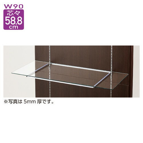 店舗用品システム什器10Rガラス棚セットW90cmオーバーハングタイプ8mm厚D35cmの商品画像