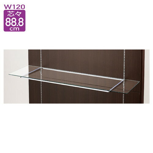 店舗用品システム什器10Rガラス棚セットW120cmオーバーハングタイプ5mm厚D20cmの商品画像