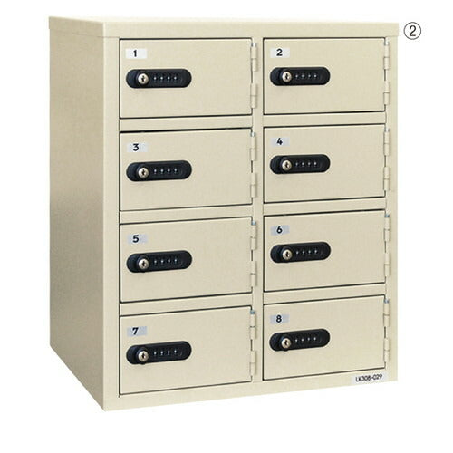 店舗用品店舗運営用品貴重品ロッカー(ダイヤル錠)2列4段の商品画像