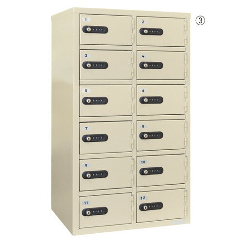 店舗用品店舗運営用品貴重品ロッカー(ダイヤル錠)2列6段の商品画像