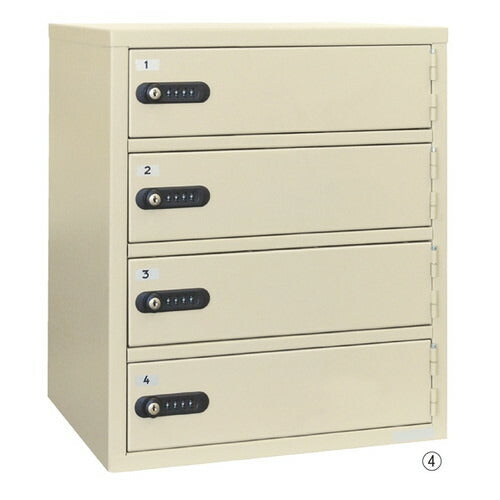 店舗用品店舗運営用品貴重品ロッカー(ダイヤル錠)1列4段の商品画像