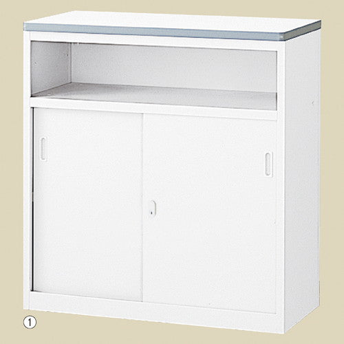 店舗用品店舗運営用品スチール製ハイカウンターホワイトW90cmの商品画像