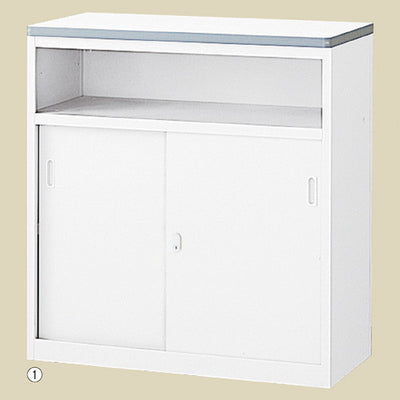 店舗用品店舗運営用品スチール製ハイカウンターホワイトW90cmの商品画像