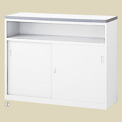 店舗用品店舗運営用品スチール製ハイカウンターホワイトW120cmの商品画像