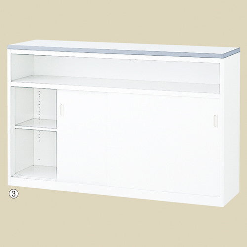 店舗用品店舗運営用品スチール製ハイカウンターホワイトW150cmの商品画像