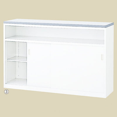 店舗用品店舗運営用品スチール製ハイカウンターホワイトW150cmの商品画像