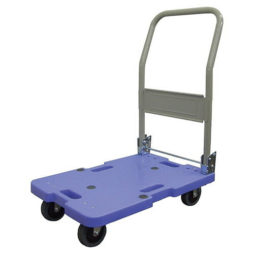 店舗用品店舗運営用品折りたたみ式プラ台車ミニ静音タイプブルーの商品画像
