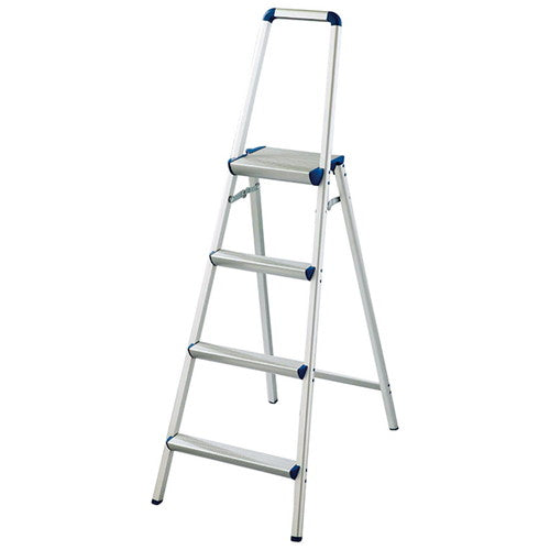 店舗用品店舗運営用品手すり付き踏み台天板幅広タイプ4段H153cmの商品画像