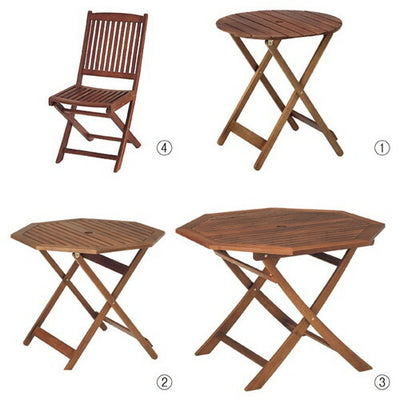 店舗用品店舗運営用品アカシア材ガーデンテーブル&チェア丸型直径68.5cmの商品画像