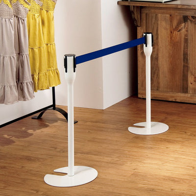 店舗用品店舗運営用品コンパクトスタッキングベルトパーティションホワイトブルーの商品画像