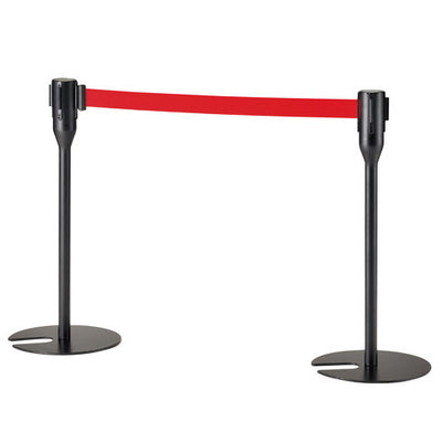 店舗用品店舗運営用品コンパクトスタッキングベルトパーティションブラックレッドの商品画像
