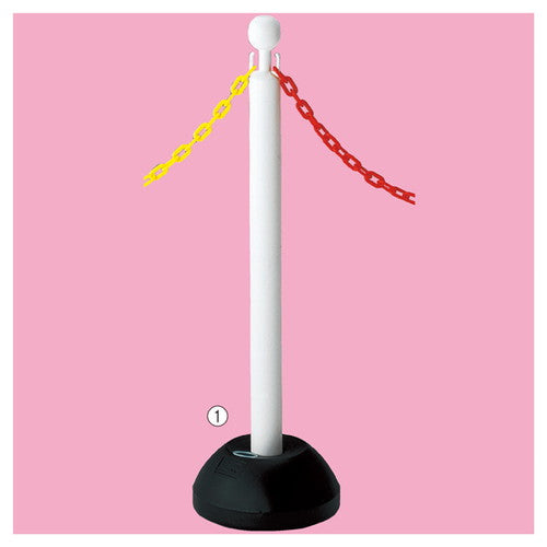 店舗用品店舗運営用品注水型チェーンスタンドホワイトの商品画像
