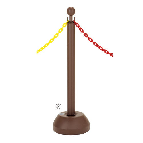 店舗用品店舗運営用品注水型チェーンスタンドブラウンの商品画像