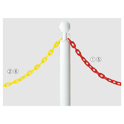 店舗用品店舗運営用品チェーンスタンド用樹脂チェーン120cm赤の商品画像