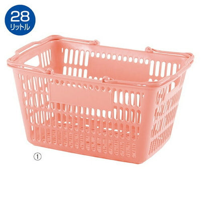 店舗用品店舗運営用品買物カゴ(28リットル)サーモンピンクの商品画像