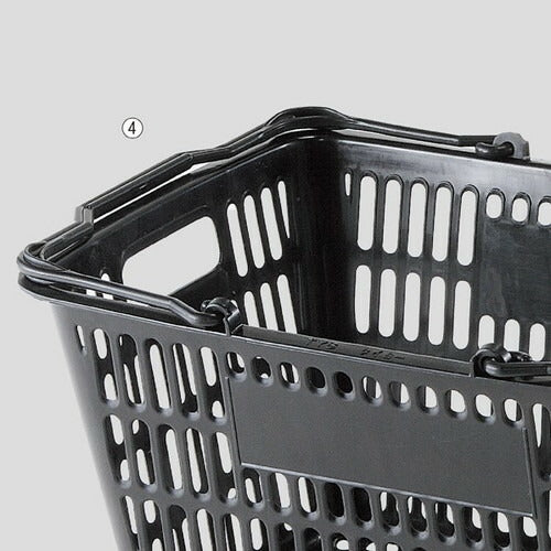 店舗用品店舗運営用品買物カゴ(28リットル)ブラックの商品画像