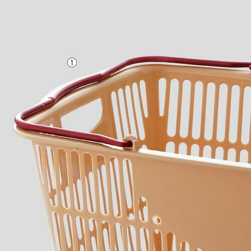 店舗用品店舗運営用品買物カゴ33リットルショッピングバスケットベージュの商品画像
