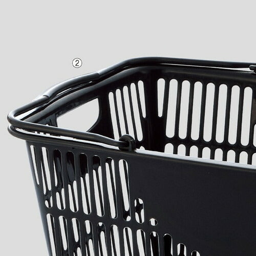 店舗用品店舗運営用品買物カゴ33リットルショッピングバスケットダークグレーの商品画像