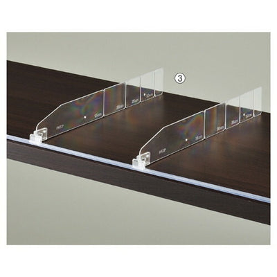 店舗用品システム什器木棚/ガラス棚兼用スライドレールW90cm用仕切りH4cmの商品画像