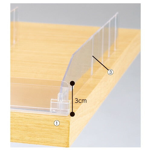 木棚/ガラス棚兼用スライドレール W90cm用 仕切りH4cm (10枚) kp38-38-7-3