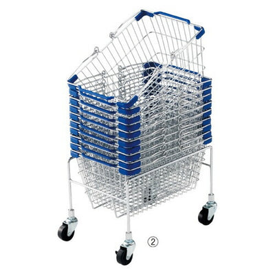 店舗用品店舗運営用品スチール製買い物カゴ用置き台Sサイズの商品画像