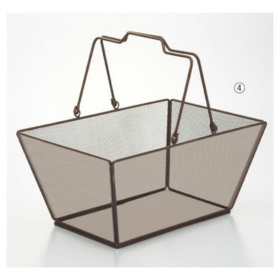 店舗用品店舗運営用品メッシュハンドルバスケットLブラウンの商品画像