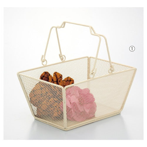 店舗用品店舗運営用品メッシュハンドルバスケットSアイボリーの商品画像