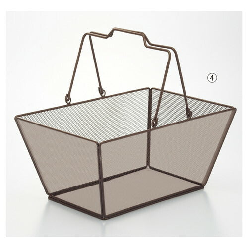 店舗用品店舗運営用品メッシュハンドルバスケットLアイボリーの商品画像
