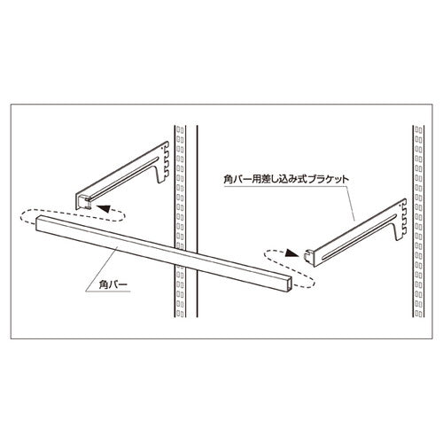 差し込み式角バーセット W120cm (スリット芯々118.8cm用) D20cm (1セット) kp38-42-3-5