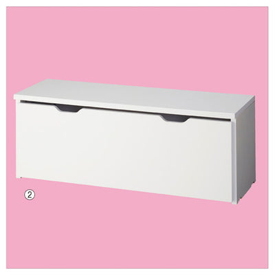 店舗用品システム什器F-PANEL【センター/エンド兼用木製パネルW120cmタイプ専用】コの字テーブル付き収納トロッコホワイトの商品画像