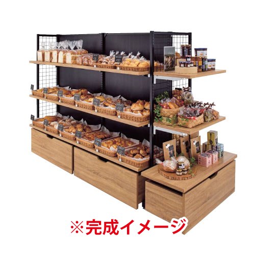 (連結) ベーシックラック BR50片面 ボードタイプ W90cm×H135cm ブラック ※本体別売 kp38-422-1-1