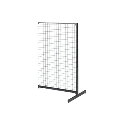 店舗用品システム什器BR50両面ネットタイプW120cm連結タイプブラックH150cmの商品画像