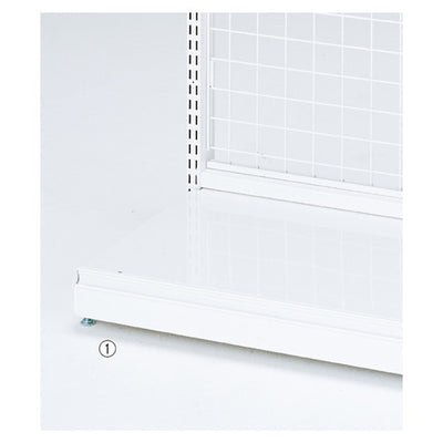 店舗用品システム什器幕板付きステージW120cmホワイト/BR50用D35cmの商品画像