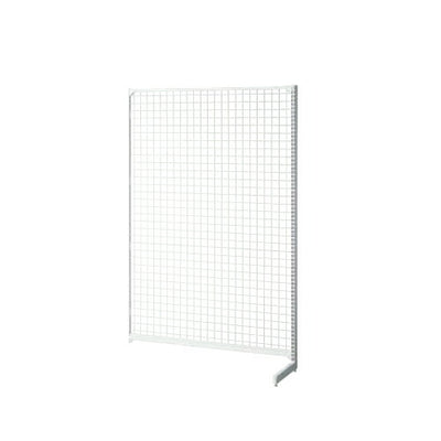 店舗用品システム什器BR50片面ネットタイプW120cm連結タイプホワイトH135cmの商品画像
