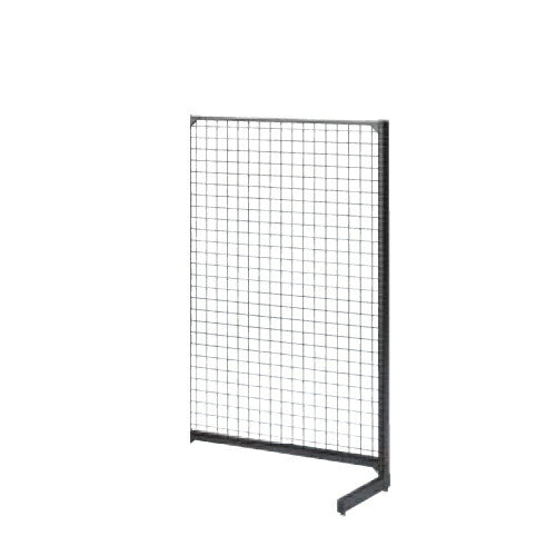 店舗用品システム什器BR50片面ネットタイプW120cm連結タイプブラックH135cmの商品画像