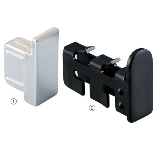 店舗用品システム什器ミニ角バー(14×24mm角)用エンドキャップクロームの商品画像