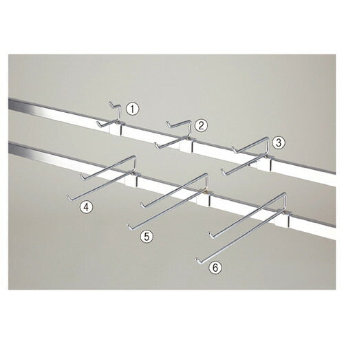 店舗用品システム什器2段フックハンガー(直径6mm)L25cmの商品画像