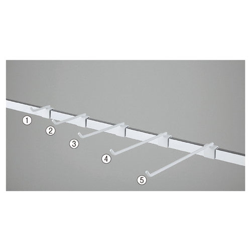 店舗用品システム什器フックハンガーホワイト(直径6mm)L20cm【10本】の商品画像