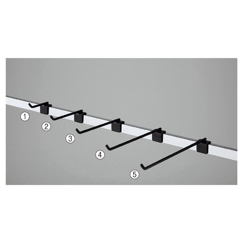 店舗用品システム什器フックハンガーブラック(直径6mm)L25cm【10本】の商品画像