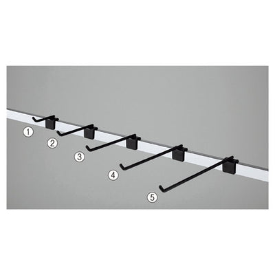 店舗用品システム什器フックハンガーブラック(直径6mm)L25cm【10本】の商品画像