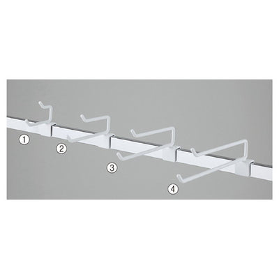 店舗用品システム什器2段フックハンガーホワイト(直径6mm)L5cm【5本】の商品画像