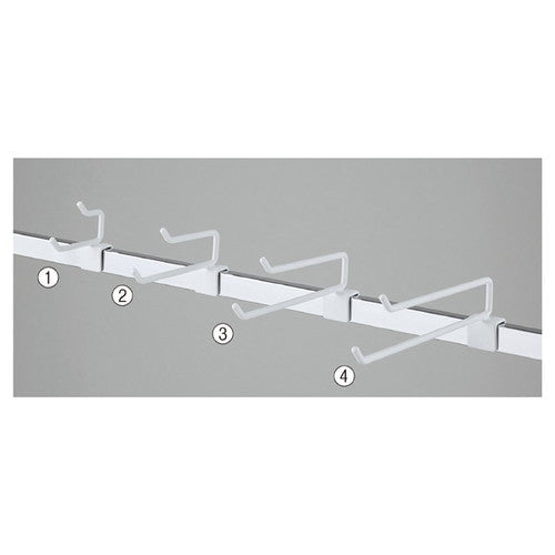 店舗用品システム什器2段フックハンガーホワイト(直径6mm)L15cm【5本】の商品画像