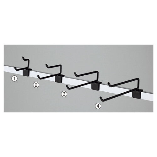 店舗用品システム什器2段フックハンガーブラック(直径6mm)L5cm【5本】の商品画像