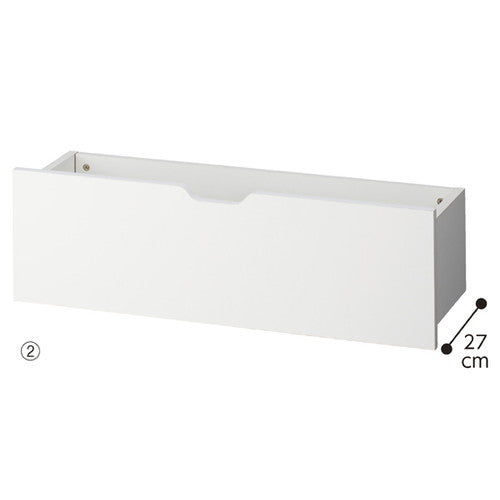 店舗用品システム什器木製浅型収納トロッコW90cm用D27cmエクリュの商品画像