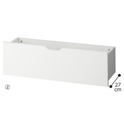 店舗用品システム什器浅型収納トロッコD37cmタイプW90cm用ホワイトの商品画像